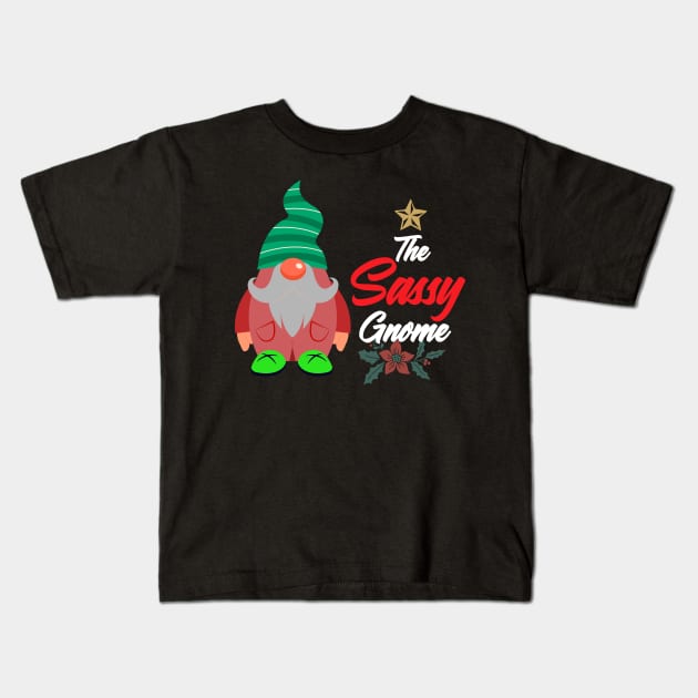 The Sassy Gnome Matching Family Christmas shirt Kids T-Shirt by boufart